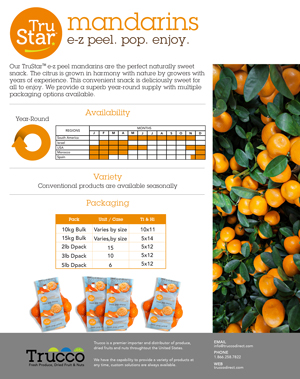 Trucco Mandarins spec sheet